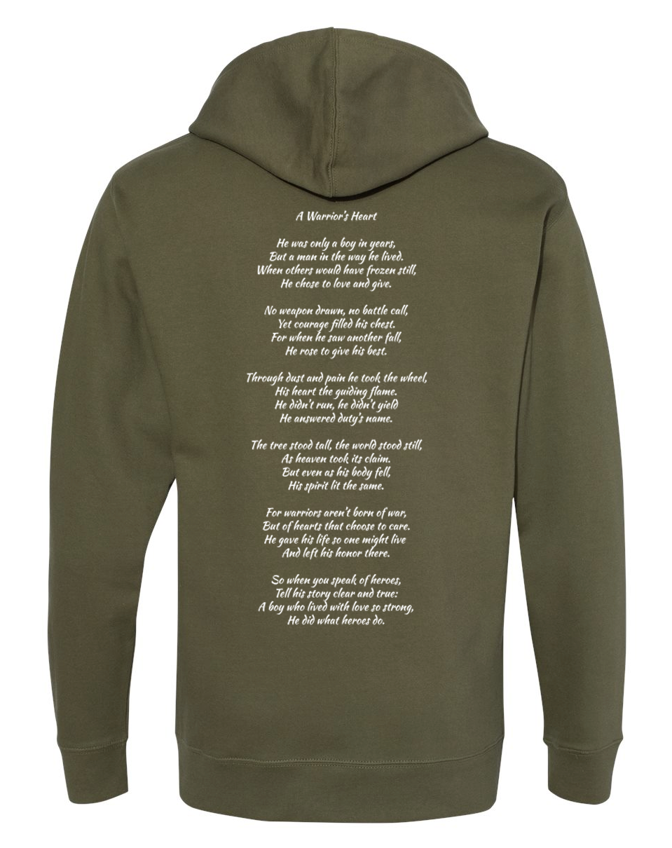 A Warrior's Heart Adult Hoodie
